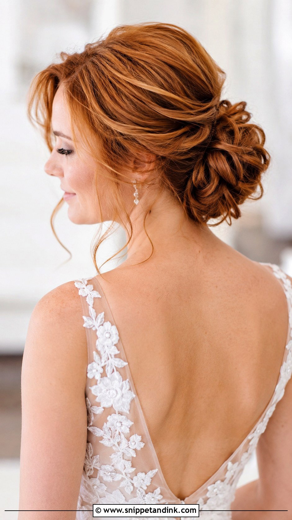 Textured Mid Bun - Snippet and Ink - 20 Mid Bun Wedding Hair Ideas