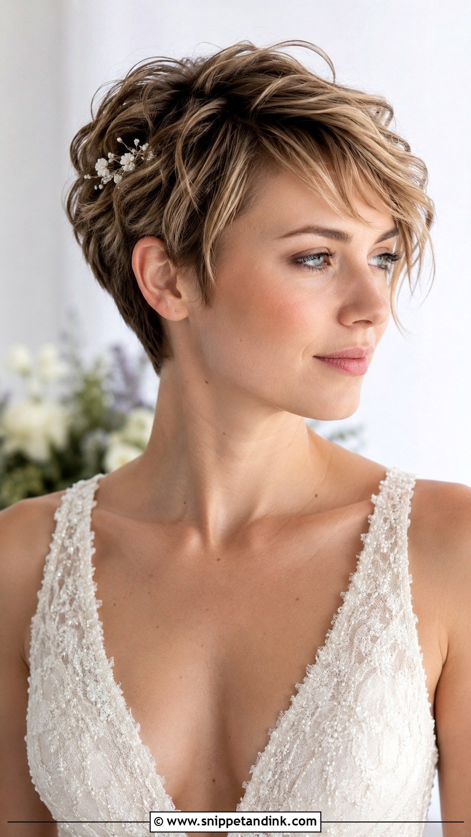 Textured Pixie Cut Wedding Style - Snippet and Ink - 20 Hair Styles for Short Hair Wedding Ideas