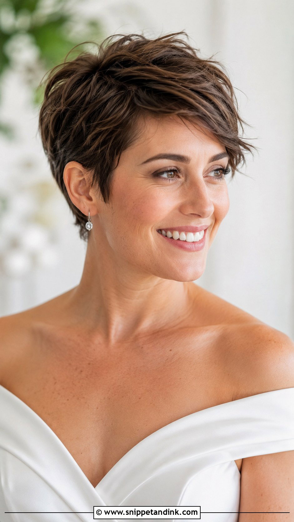 Textured Pixie Cut With Side Sweep - Snippet and Ink - 35 Short Hair Wedding Styles