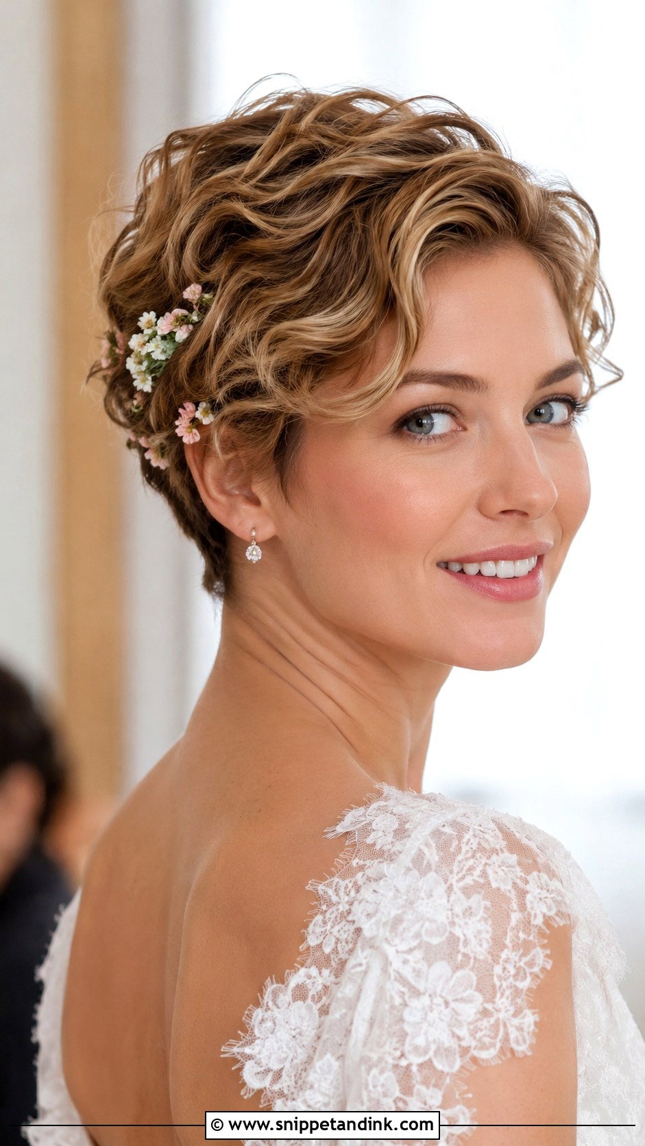 Textured Pixie With Soft Curls - Snippet and Ink - 35 Wedding Hairstyles for Short Hair