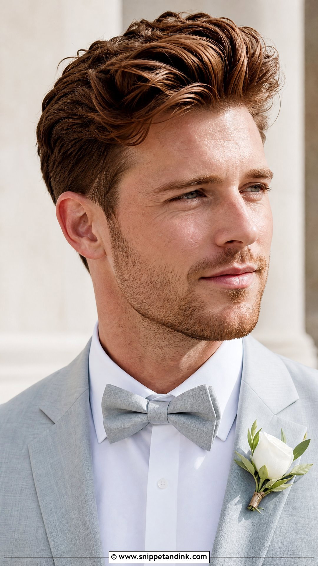 Textured Pompadour With Stubble - Snippet and Ink - 20 Groom Hairstyle Men Wedding with Beard Ideas
