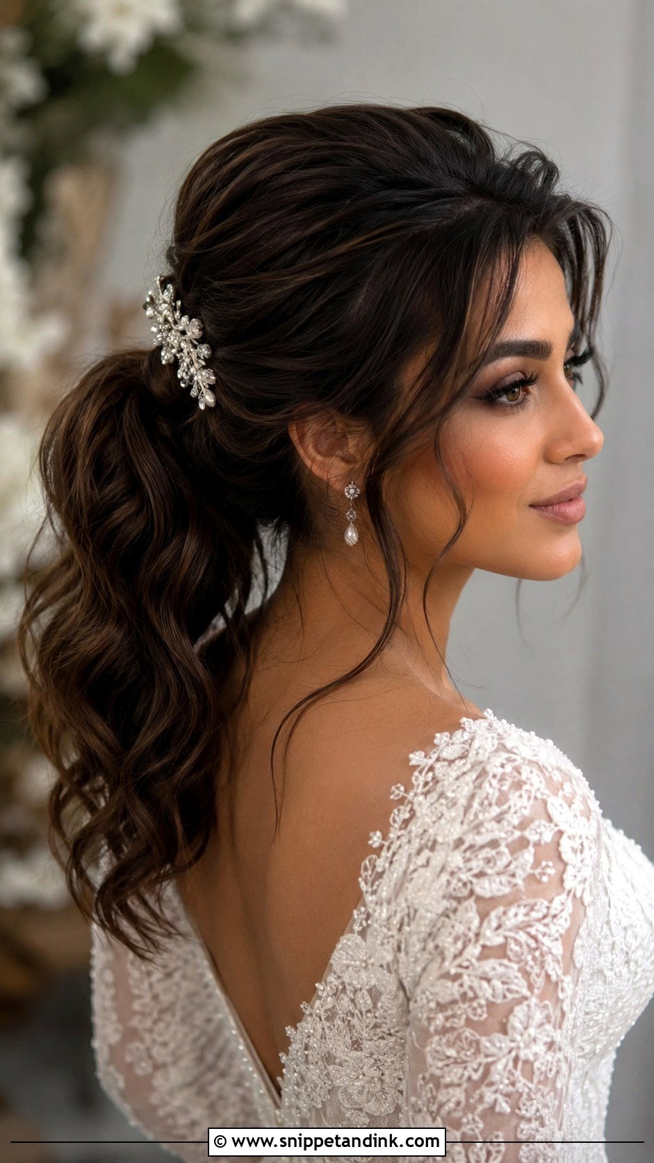 Textured Pony Wedding Hairstyle - Snippet and Ink - 15 Pony Wedding Hairstyle Ideas