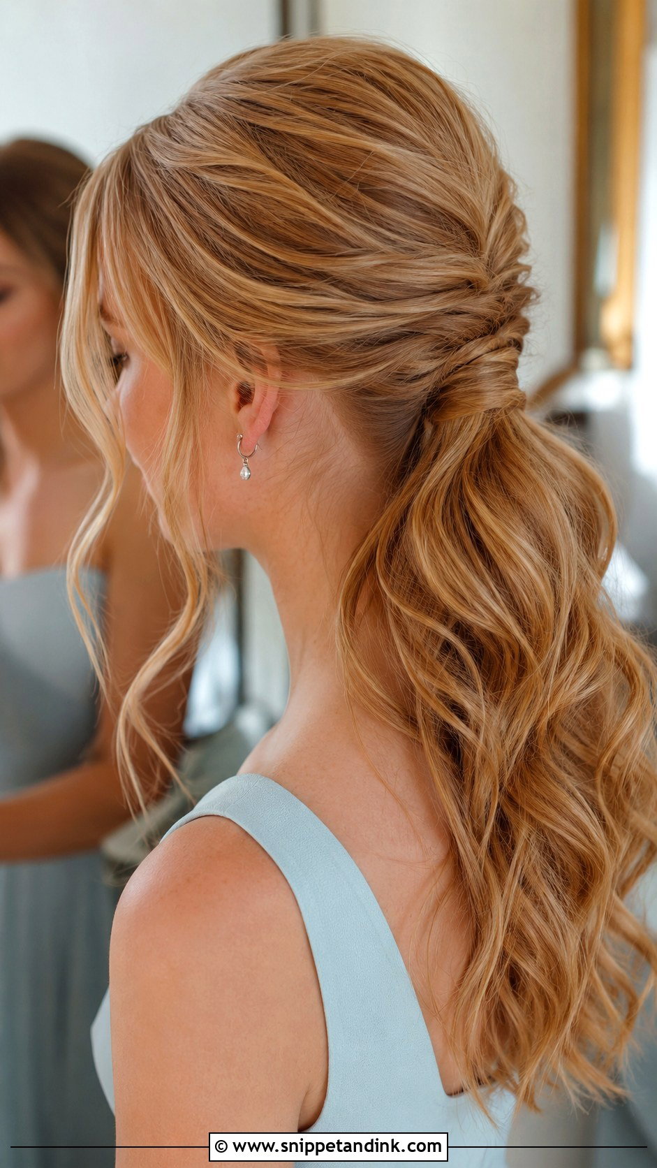 Textured Ponytail Bridesmaid Hair - Snippet and Ink - 25 Simple Bridesmaid Hairdo Ideas
