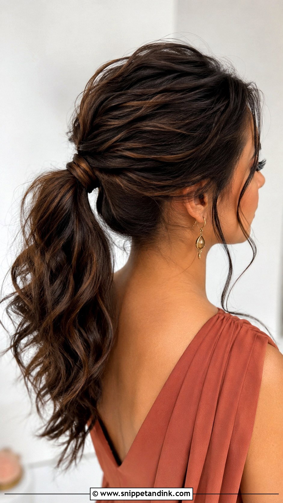 Textured Ponytail Bridesmaid Hairstyle For Medium Hair - Snippet and Ink - 20 Bridesmaid Hairstyles Mid Length