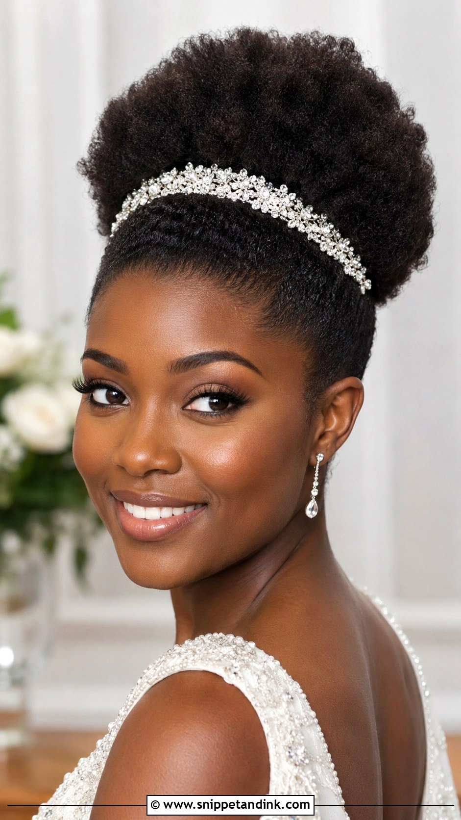 Textured Puff Updo - Snippet and Ink - 30 Wedding Hair Black Women Ideas