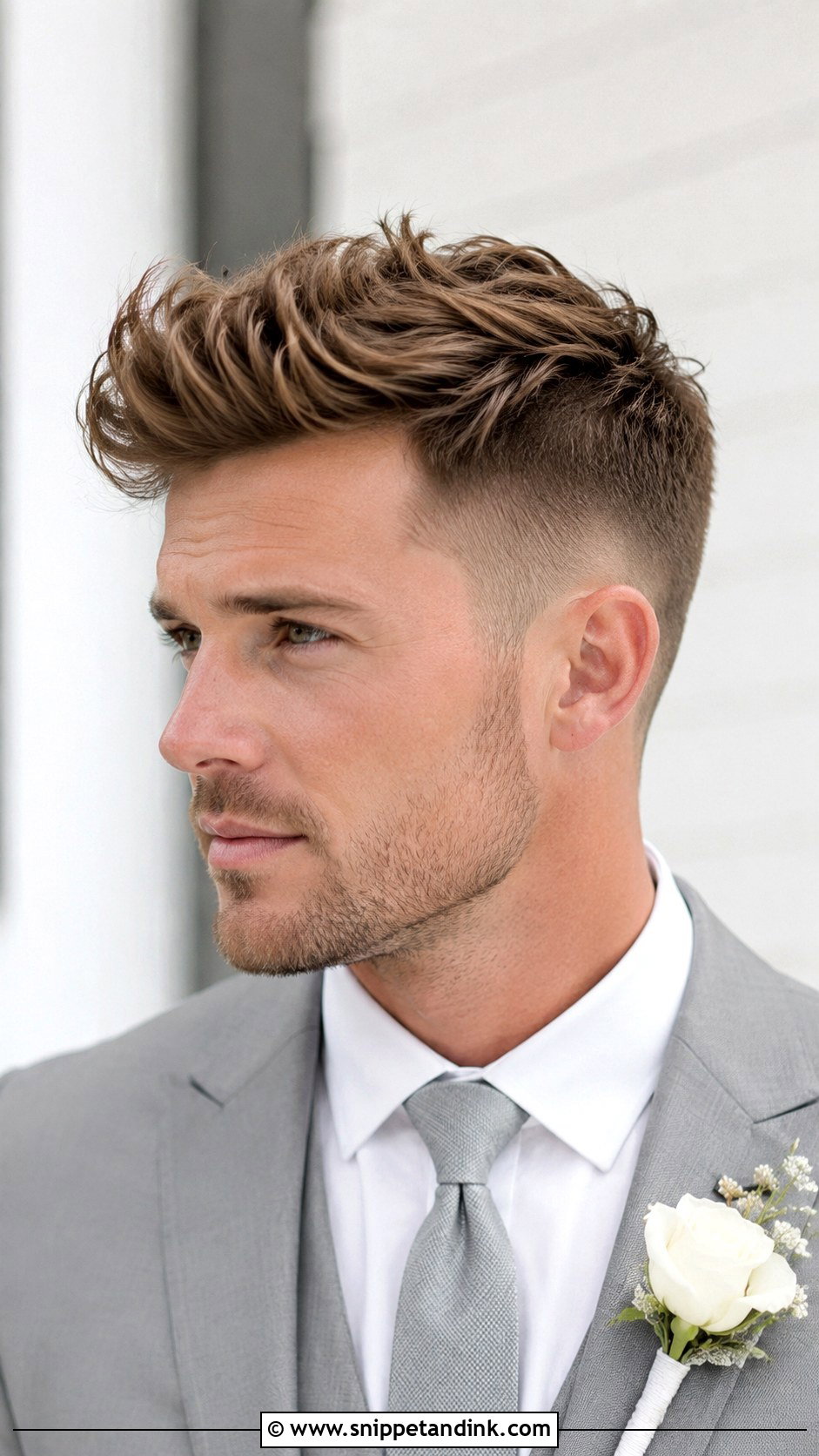 Textured Quiff with Fade for Grooms - Snippet and Ink - 25 Groom Hairstyle Men Ideas