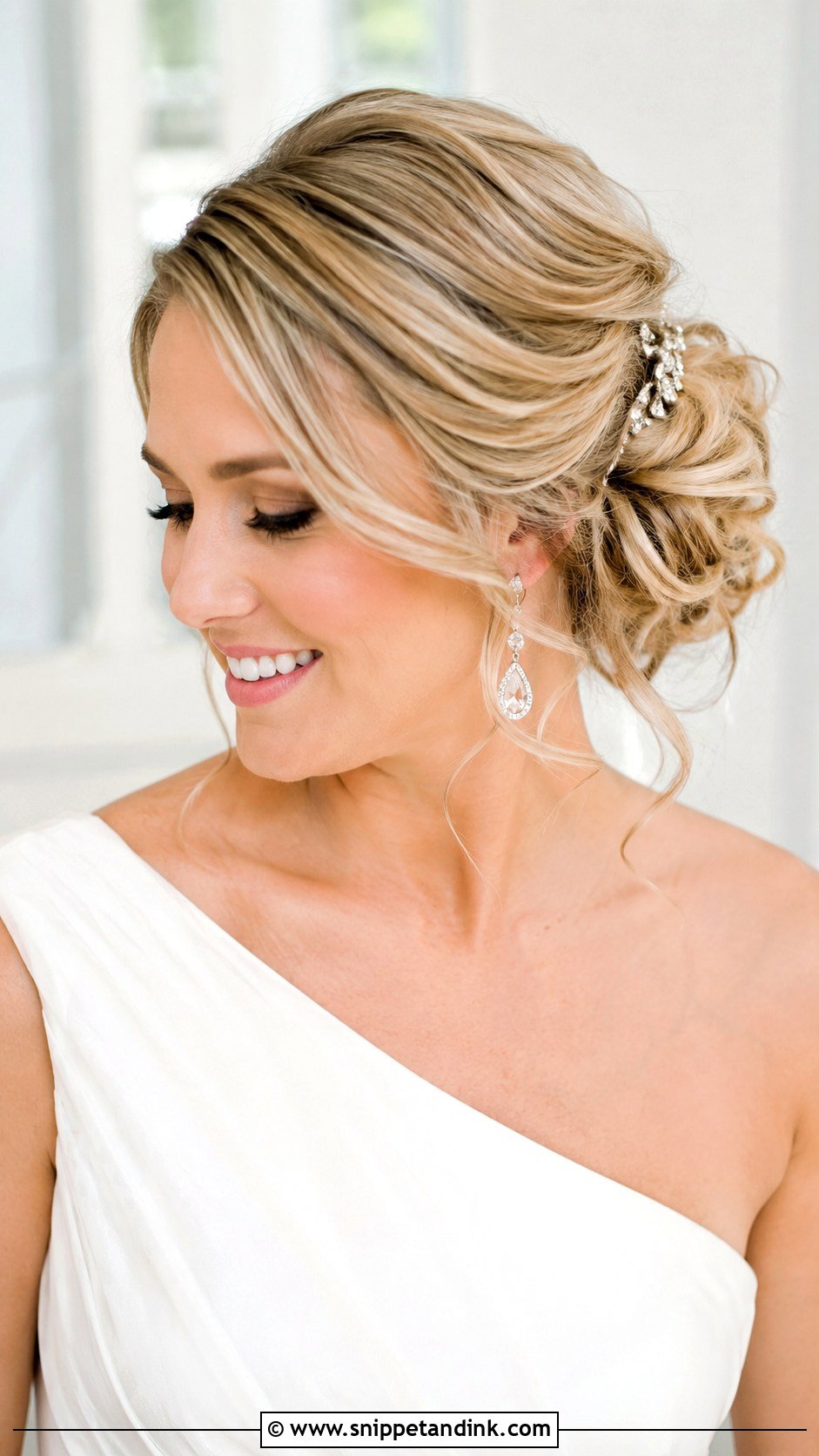 Textured Side Bun - Snippet and Ink - 25 Bridal Hair Bun Ideas