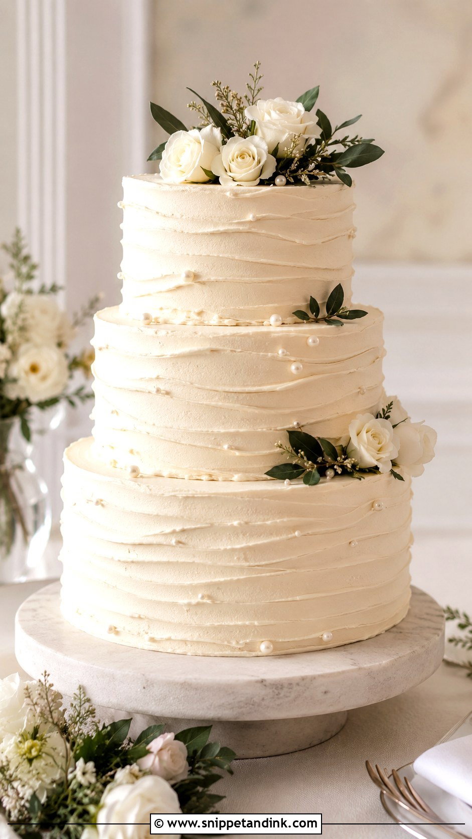 Textured Tiered Wedding Cake - Snippet and Ink - 30 Tiered Wedding Cake Ideas