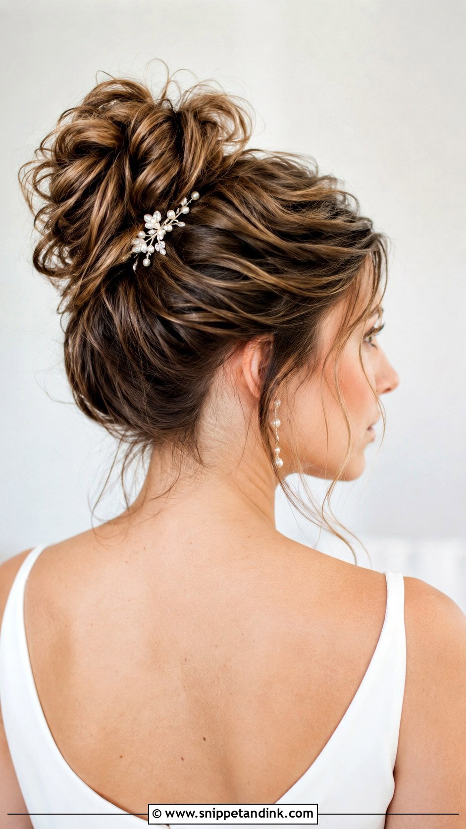Textured Top Knot for Short Hair - Snippet and Ink - 25 Wedding Updos for Short Hair