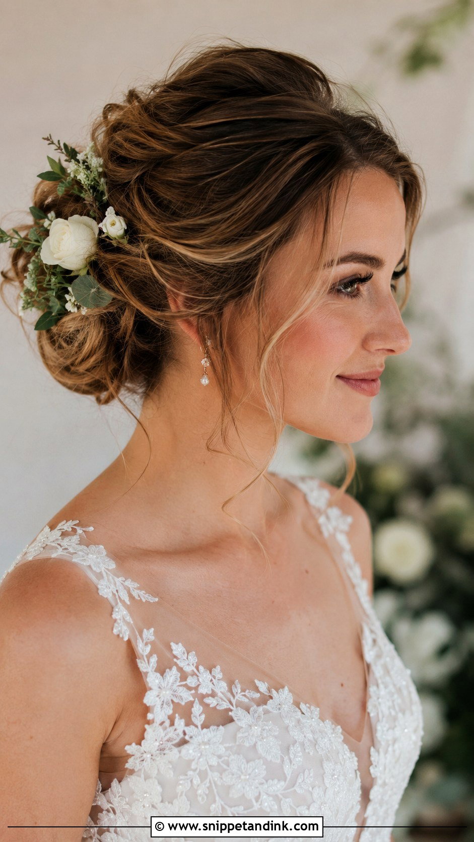 Textured Updo Bridal Hair for Medium Hair - Snippet and Ink - 20 Bridal Hair for Medium Length Ideas