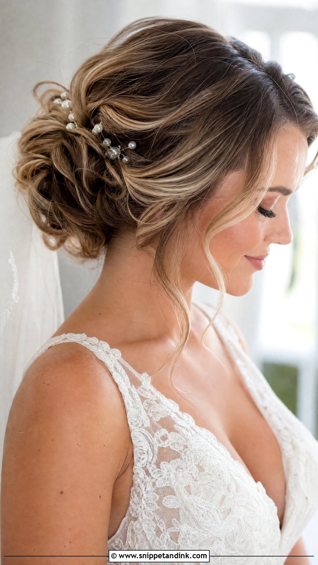 Textured Updo Bridal Hairstyle For Long Face - Snippet and Ink - 15 Bridal Hairstyles for Long Face