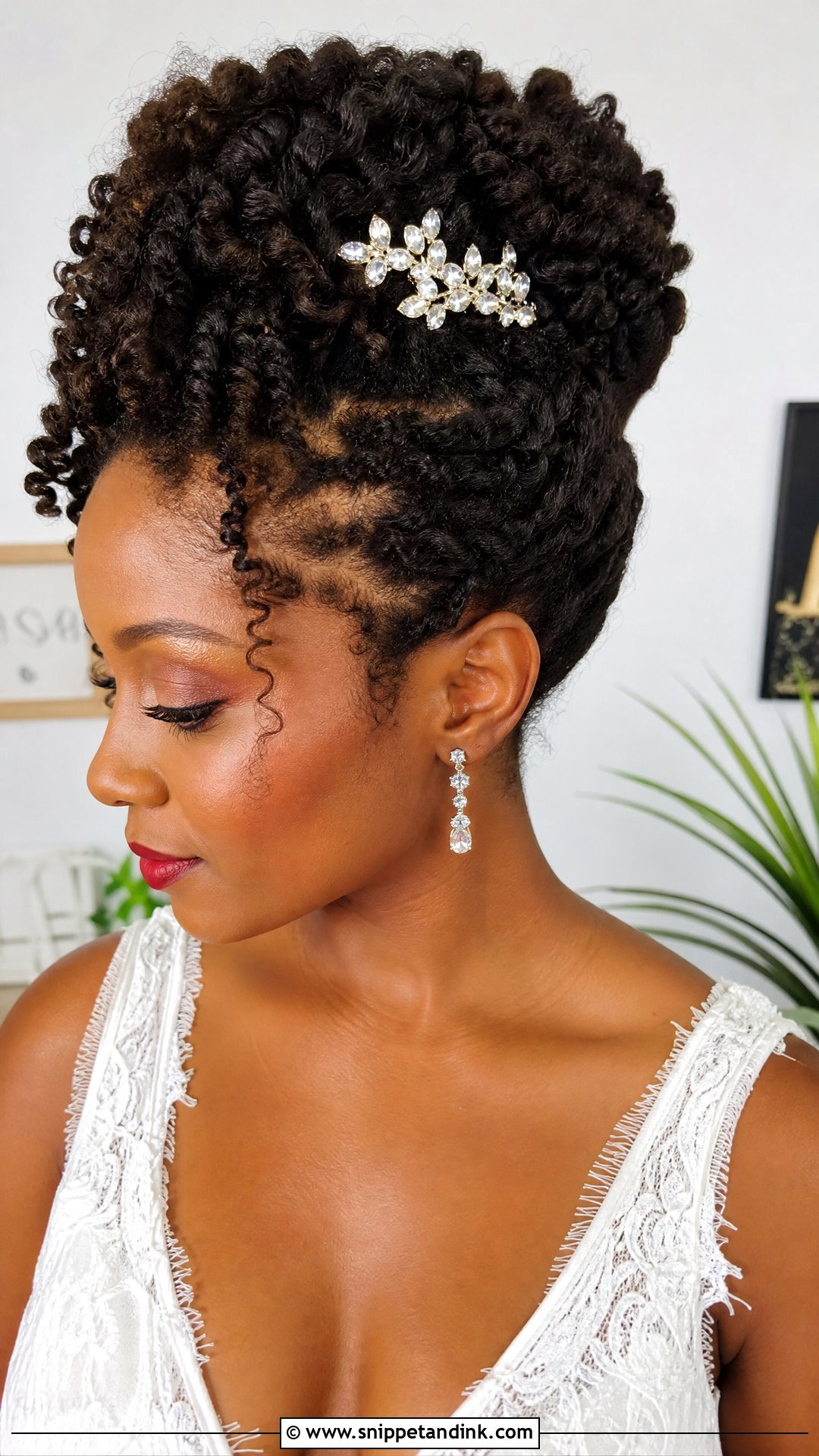 Textured Updo Bun With Twist Out - Snippet and Ink - 20 Wedding Bun Hairstyles for Black Women