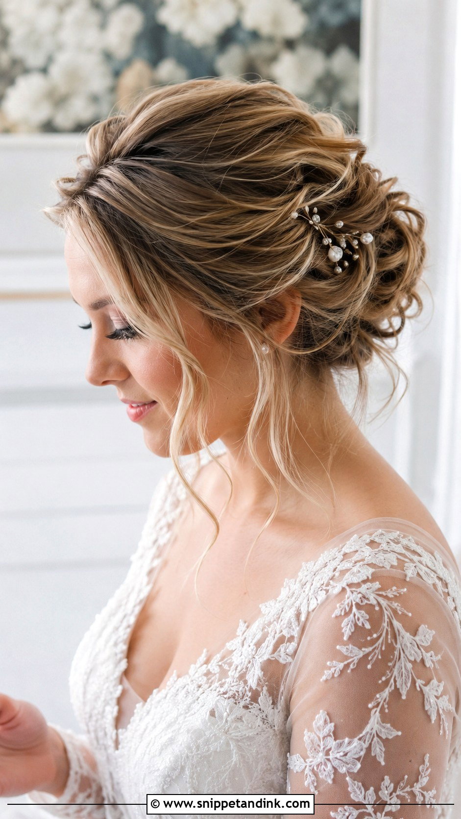 Textured Updo Wedding Hair - Snippet and Ink - 20 Hairstyles for Medium Hair for Wedding