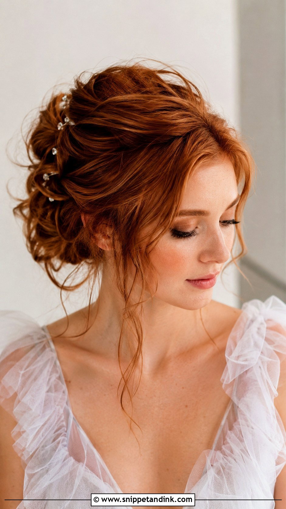 Textured Updo Wedding Hair For Round Face - Snippet and Ink - 15 Round Face Wedding Hair Ideas