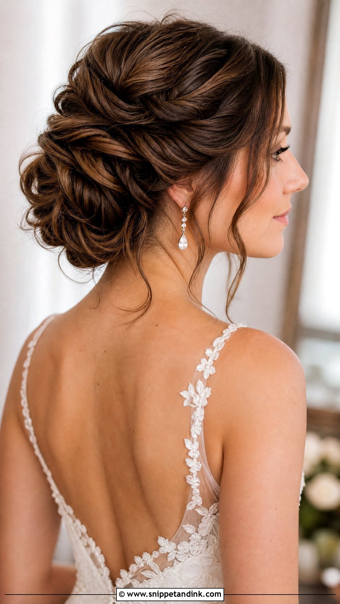 Textured Updo Wedding Hairstyle for Brown Hair - Snippet and Ink - 20 Wedding Hairstyles Brown Hair