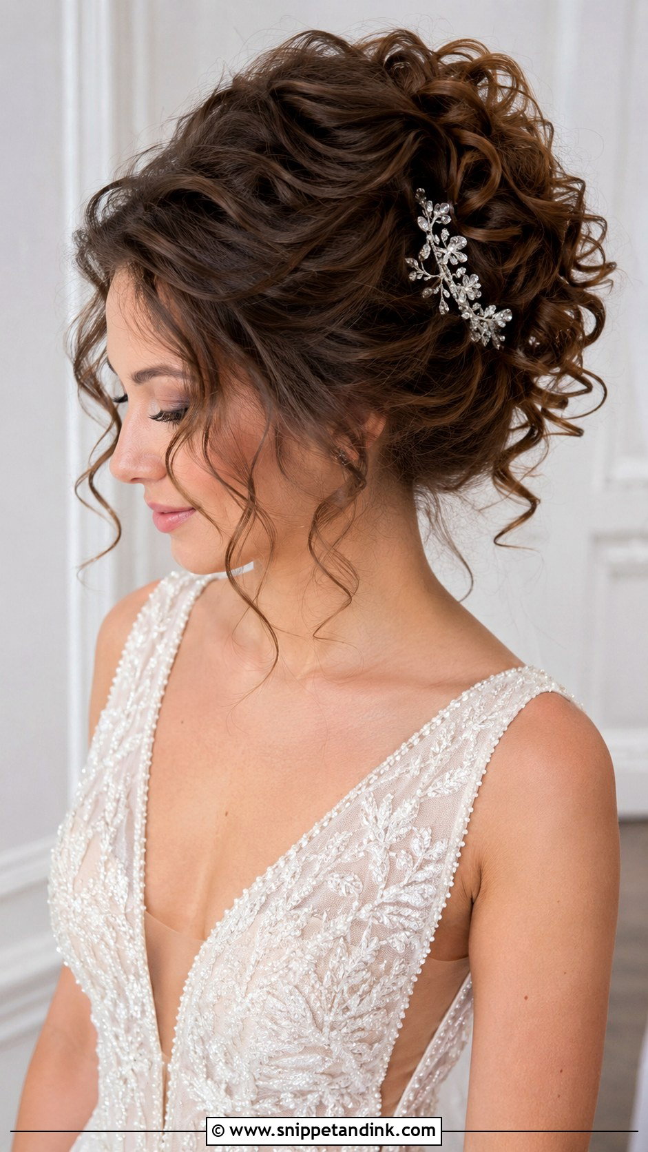 Textured Updo With Curls - Snippet and Ink - 20 Easy Wedding Updos for Medium Hair