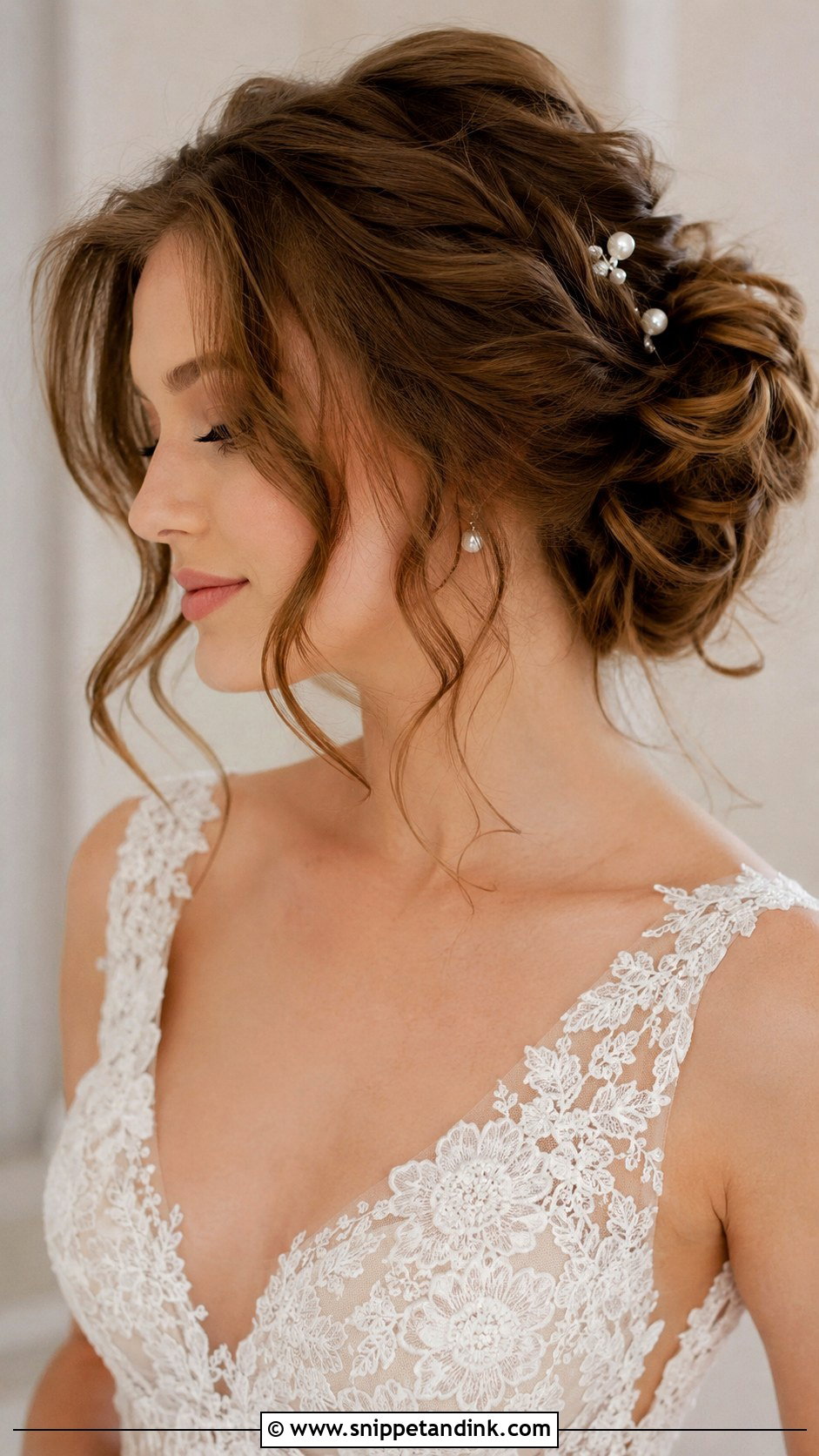 Textured Updo With Face Framing Tendrils - Snippet and Ink - 20 Up Do Wedding Hairstyles