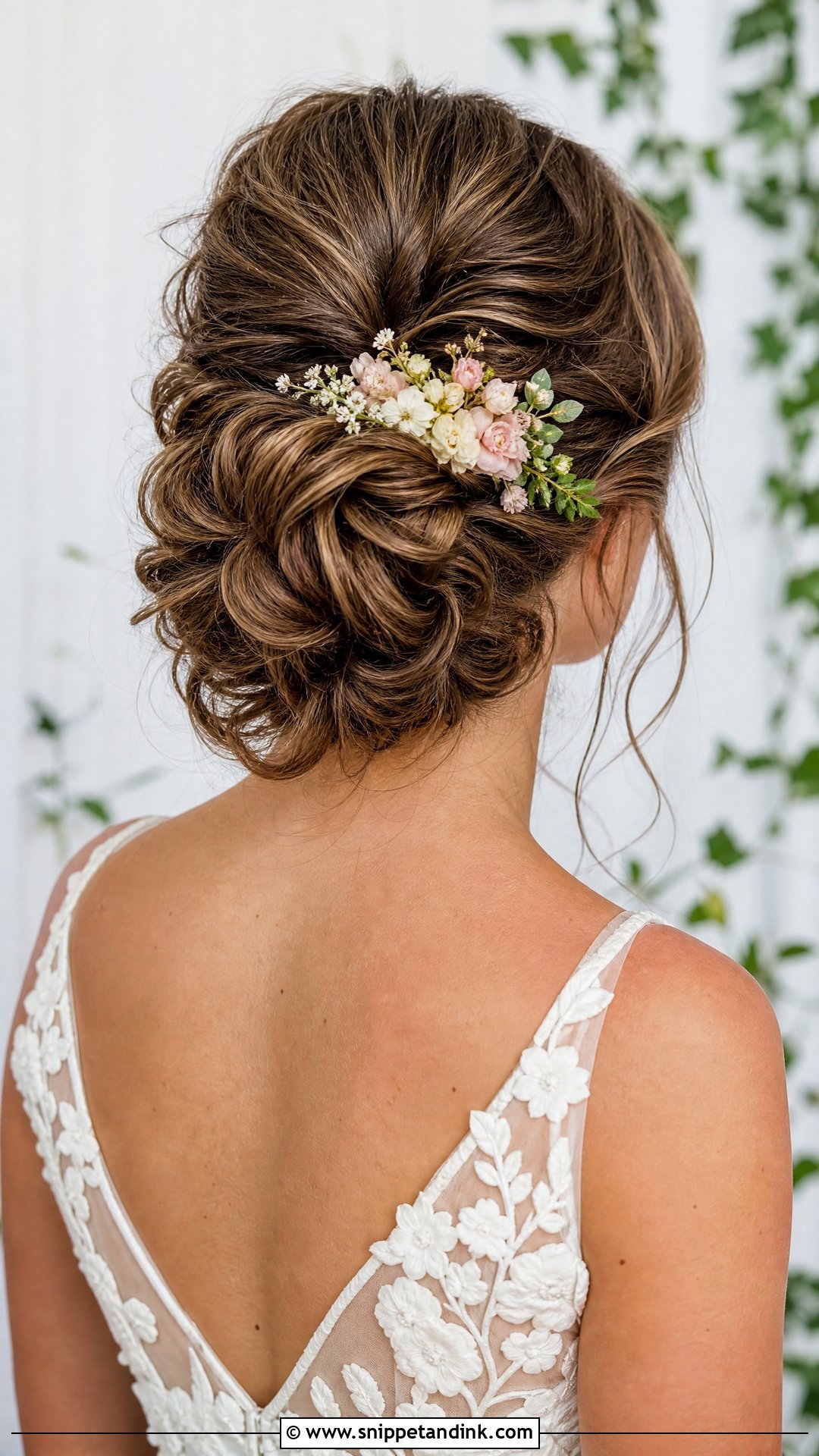Textured Updo With Floral Comb - Snippet and Ink - 20 Bridal Updo with Headpiece Ideas