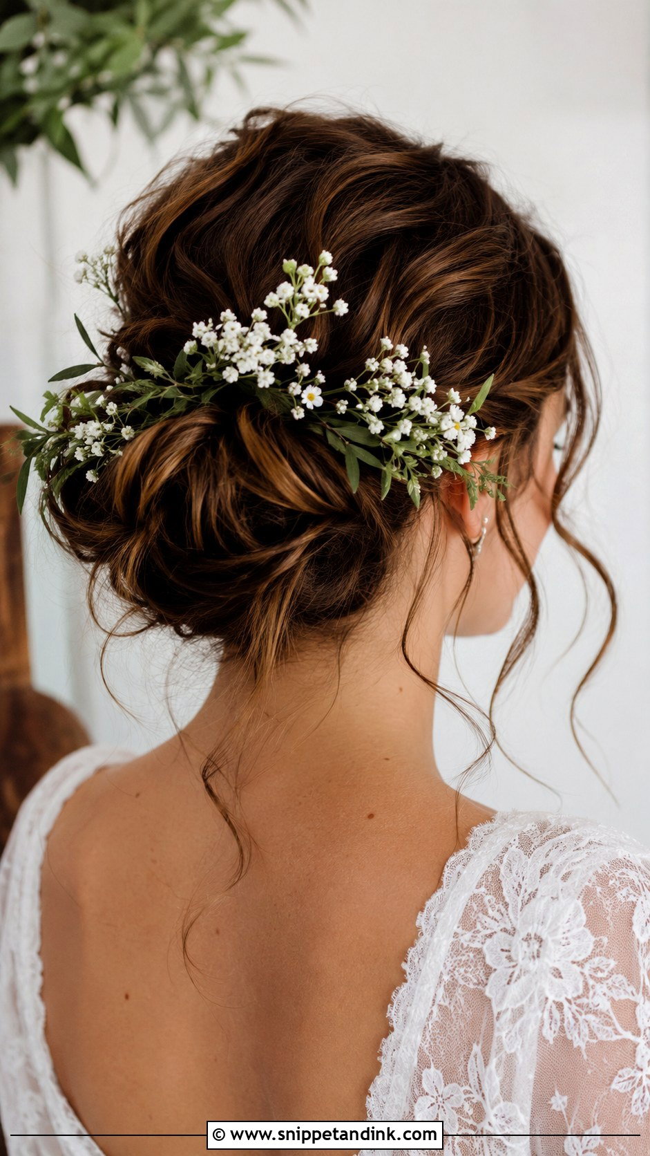Textured Updo With Flowers for Fine Hair - Snippet and Ink - 25 Bridal Hair for Fine Hair Ideas
