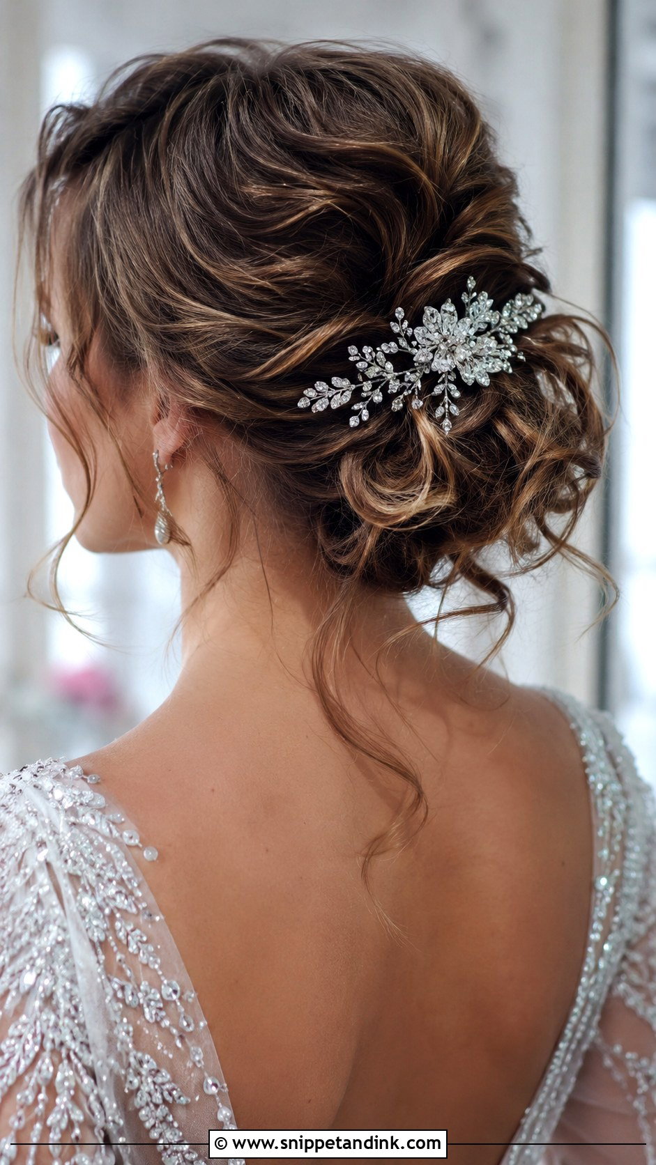 Textured Updo With Hairpiece - Snippet and Ink - 20 Short Hair Updo for Wedding Ideas