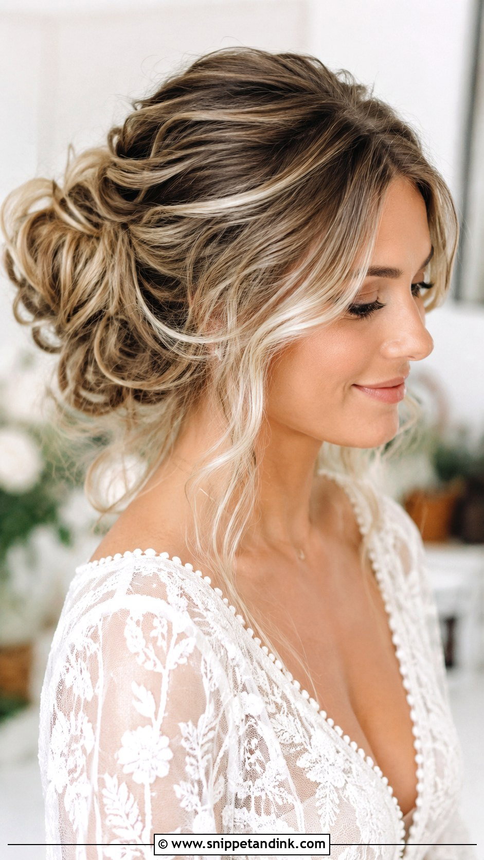 Textured Updo With Loose Strands - Snippet and Ink - 30 Simple Wedding Hair Ideas