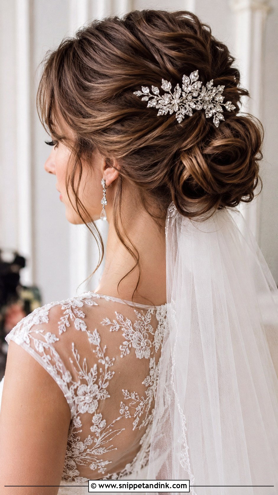 Textured Updo With Statement Hairpiece - Snippet and Ink - 20 Glamorous Wedding Hair Ideas