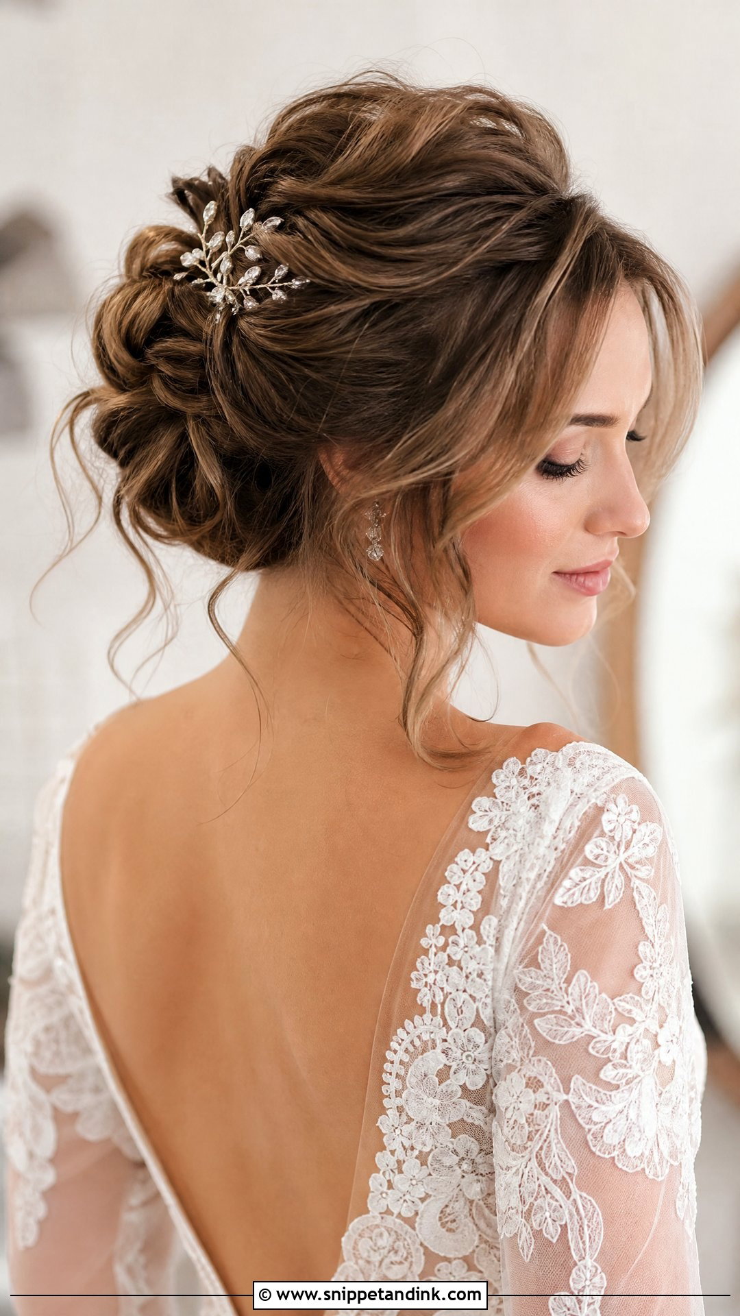Textured Updo With Tendrils - Snippet and Ink - 20 Wedding Hair Design Ideas