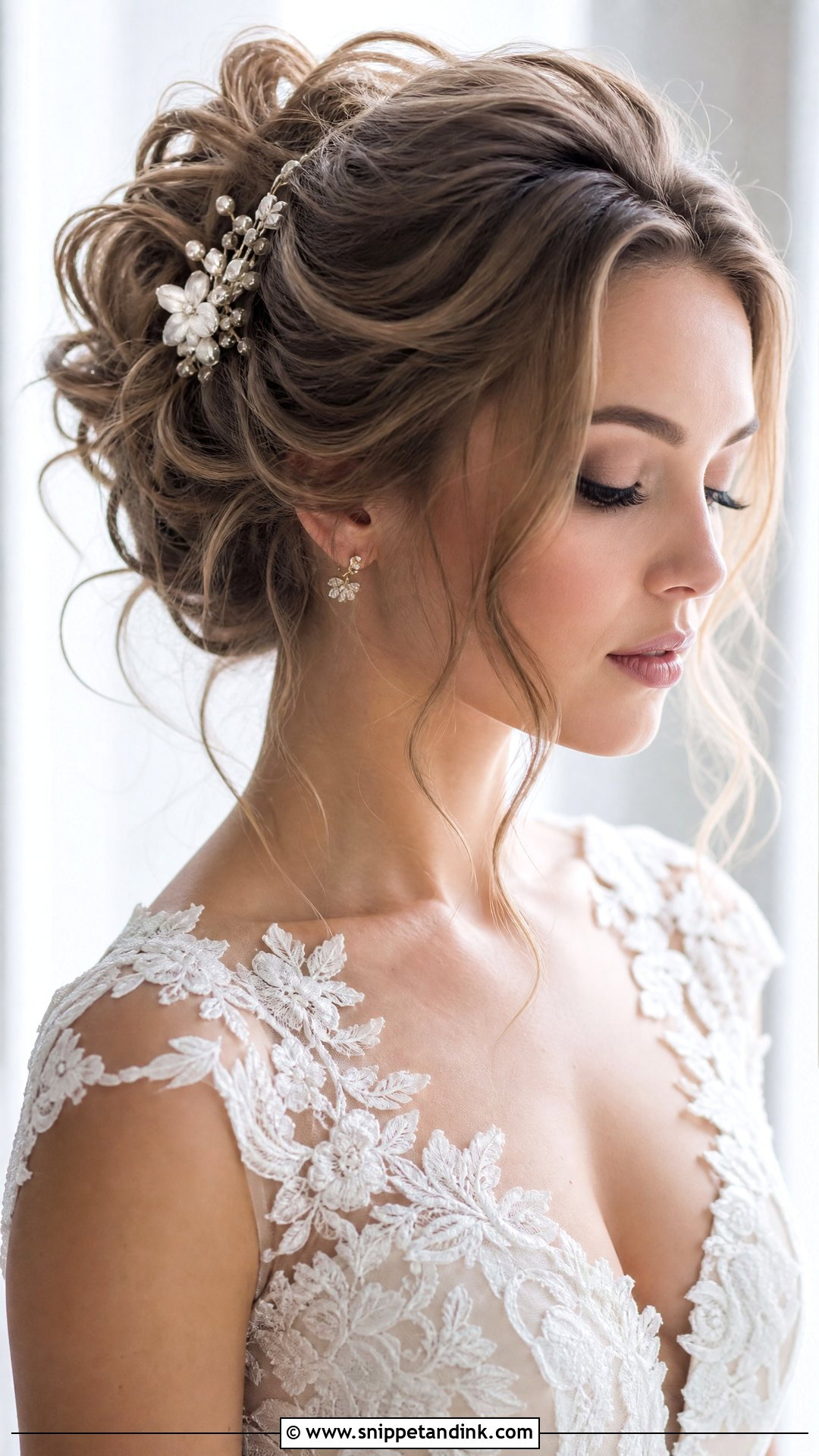 Textured Updo With Tendrils - Snippet and Ink - 20 Wedding Hair Inspiration Updo Hairstyle Ideas
