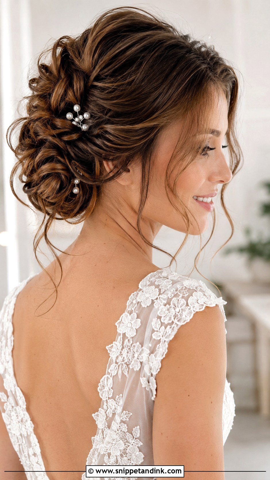Textured Updo With Tendrils - Snippet and Ink - 25 Wedding Hairdos