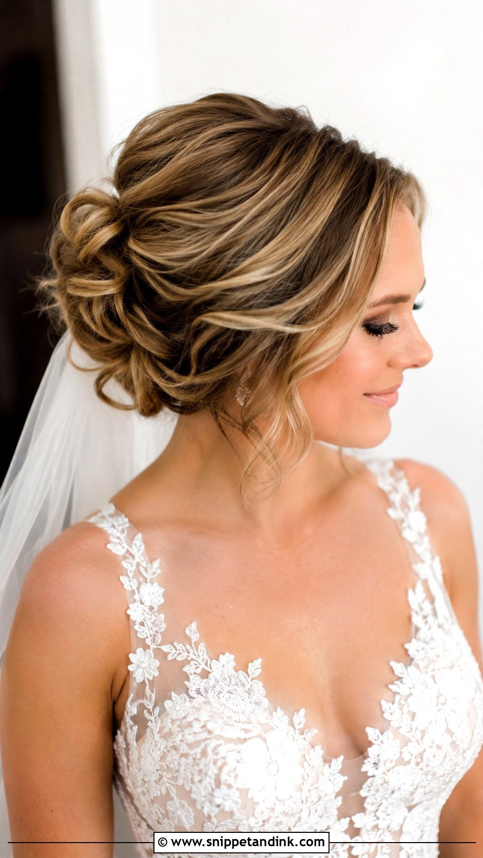 Textured Updo With Veil - Snippet and Ink - 15 Updos with Veil