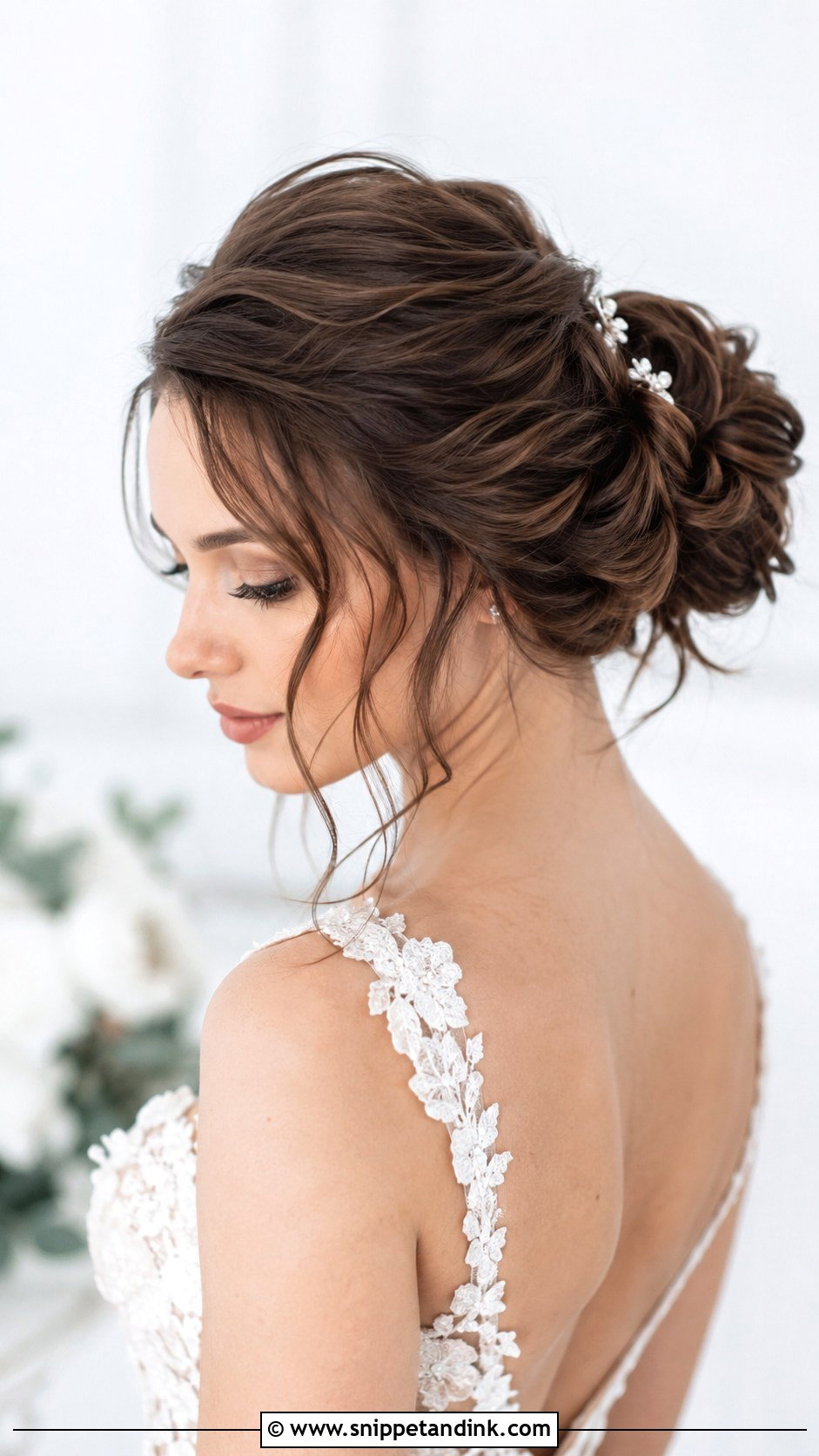 Textured Updo for Elopement - Snippet and Ink - 20 Elopement Hair Ideas