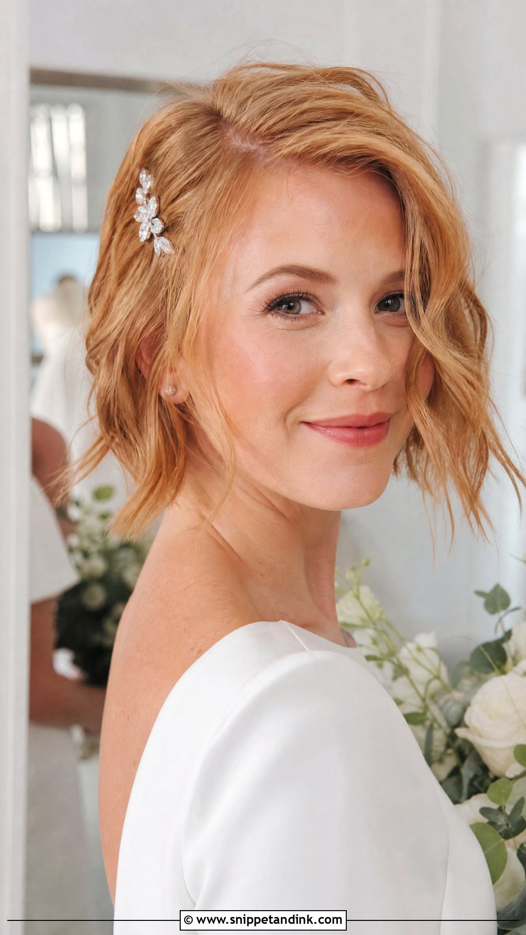 Textured Wedding Bob - Snippet and Ink - 20 Wedding Hair Bob Length Ideas
