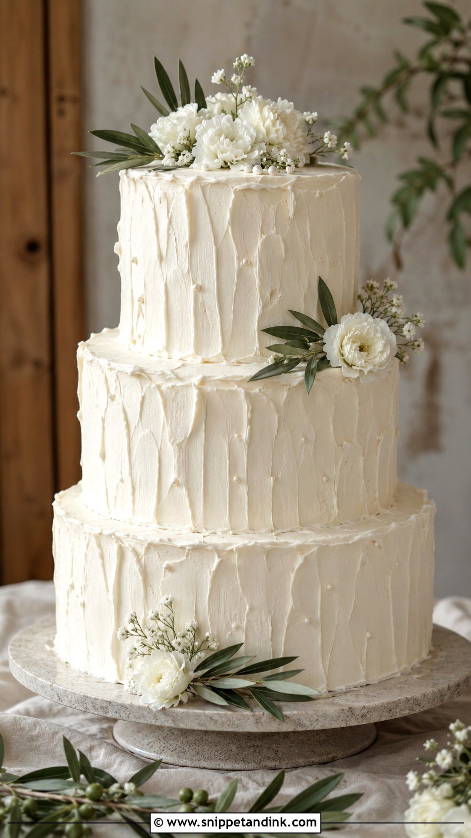 Textured Wedding Cake - Snippet and Ink - 20 Pretty Cakes for Wedding