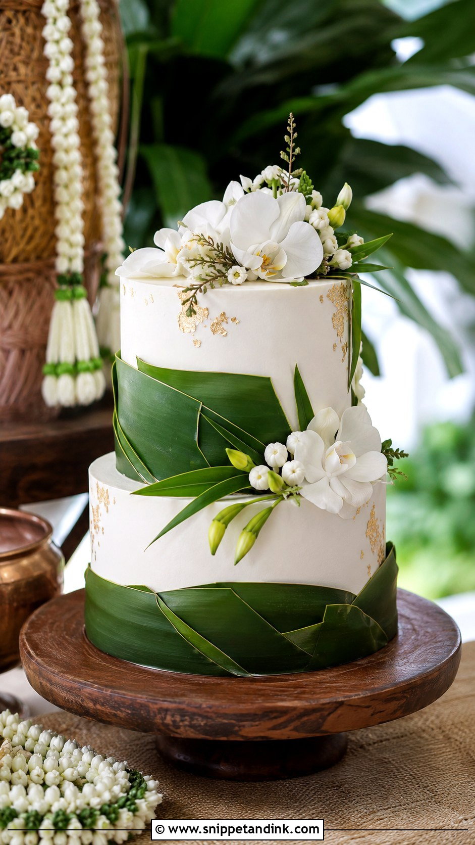 Thai Banana Leaf Wedding Cake - Snippet and Ink - 20 Thai Wedding Cake Ideas