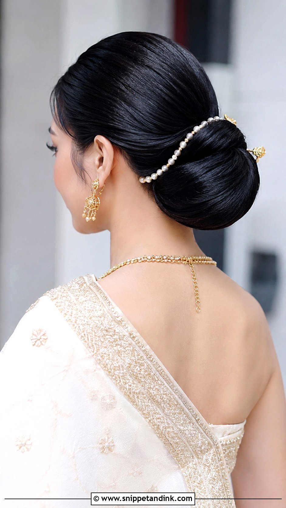 Thai Bridal Chignon With Sabai - Snippet and Ink - 15 Thai Bridal Hair Ideas