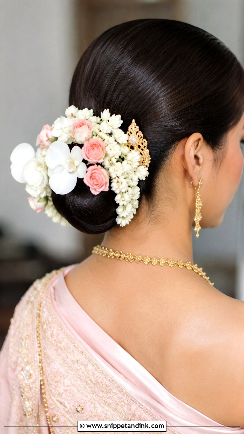 Thai Bridal Floral Bun - Snippet and Ink - 15 Thai Bridal Hair Ideas