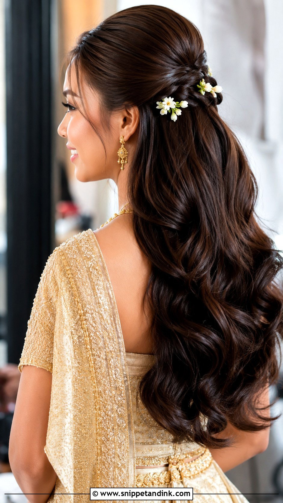 Thai Bridal Half Up Hair - Snippet and Ink - 15 Thai Bridal Hair Ideas