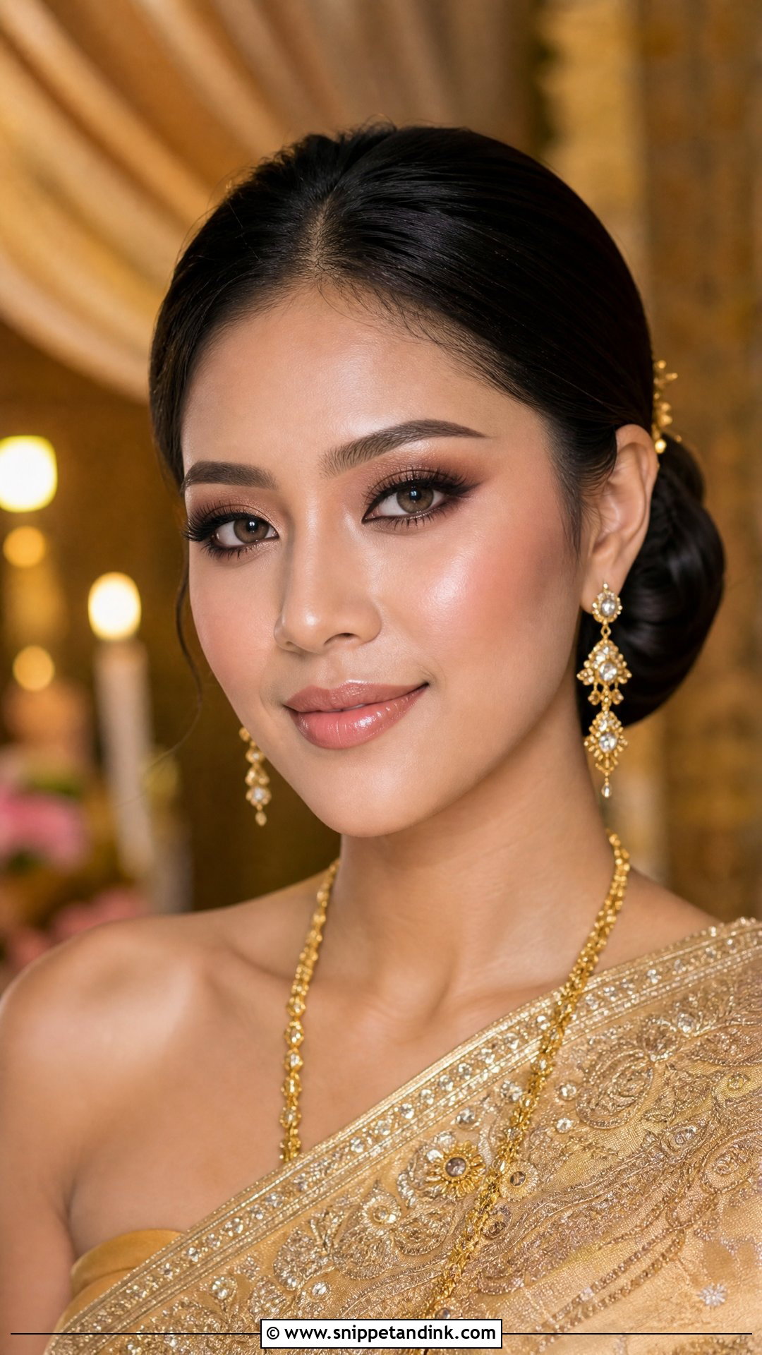Thai Bridal Makeup With Brown Smokey Eyes - Snippet and Ink - 25 Thai Bridal Makeup Ideas