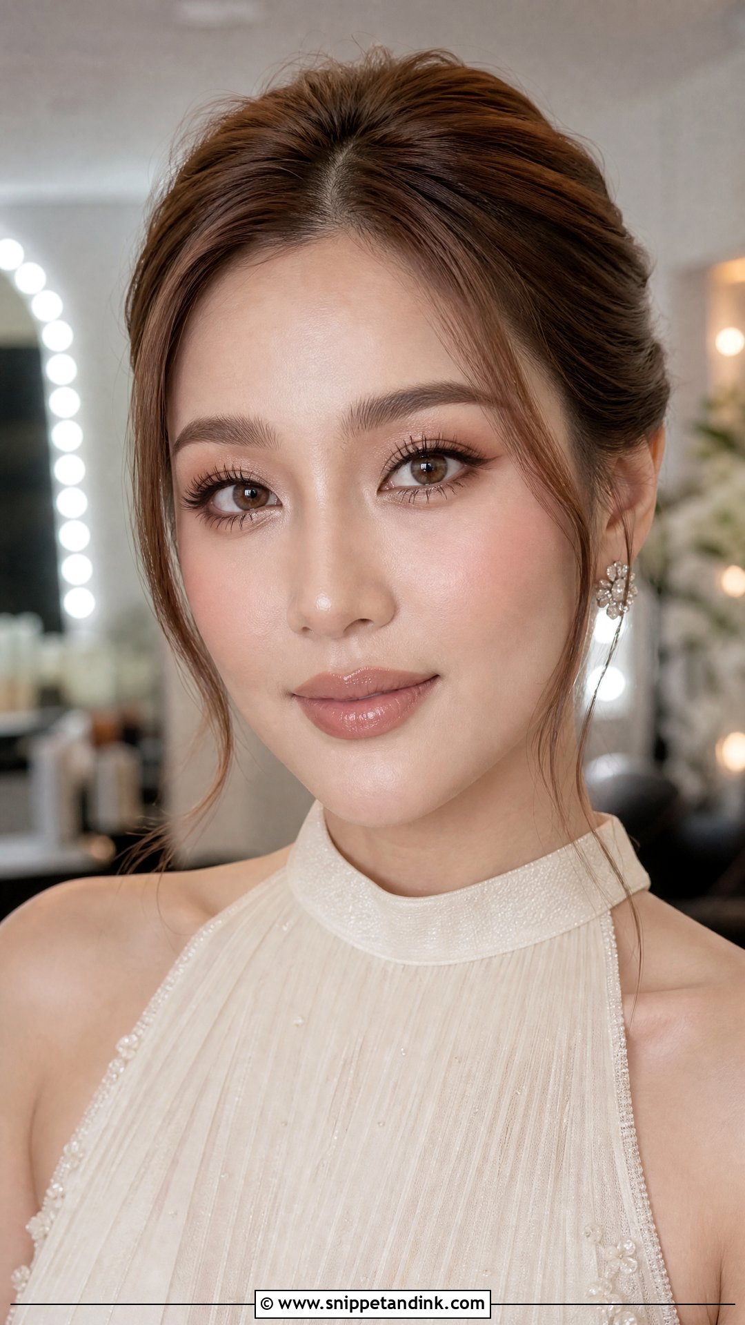 Thai Bridal Makeup With Glossy Nude Lips - Snippet and Ink - 25 Thai Wedding Makeup Looks