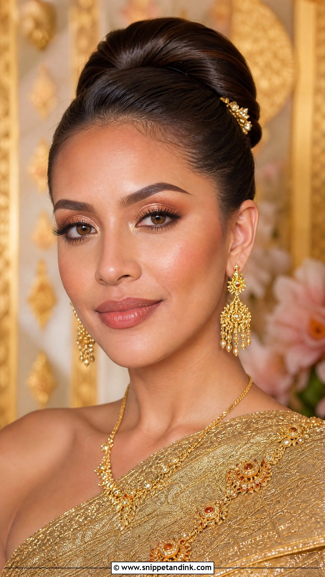 Thai Bridal Makeup With Gold Eyeshadow - Snippet and Ink - 25 Thai Bridal Makeup Ideas