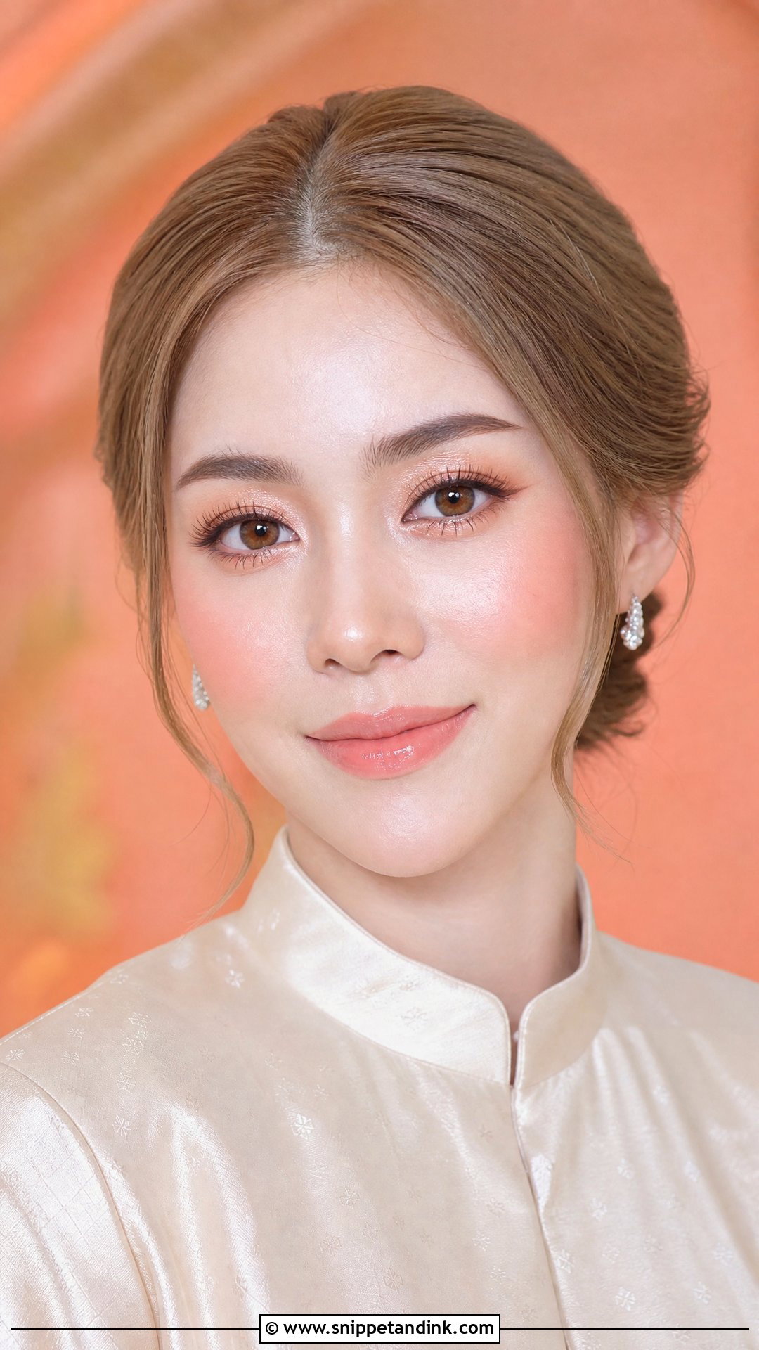 Thai Bridal Makeup With Peach Blush - Snippet and Ink - 20 Thai Makeup Wedding Ideas