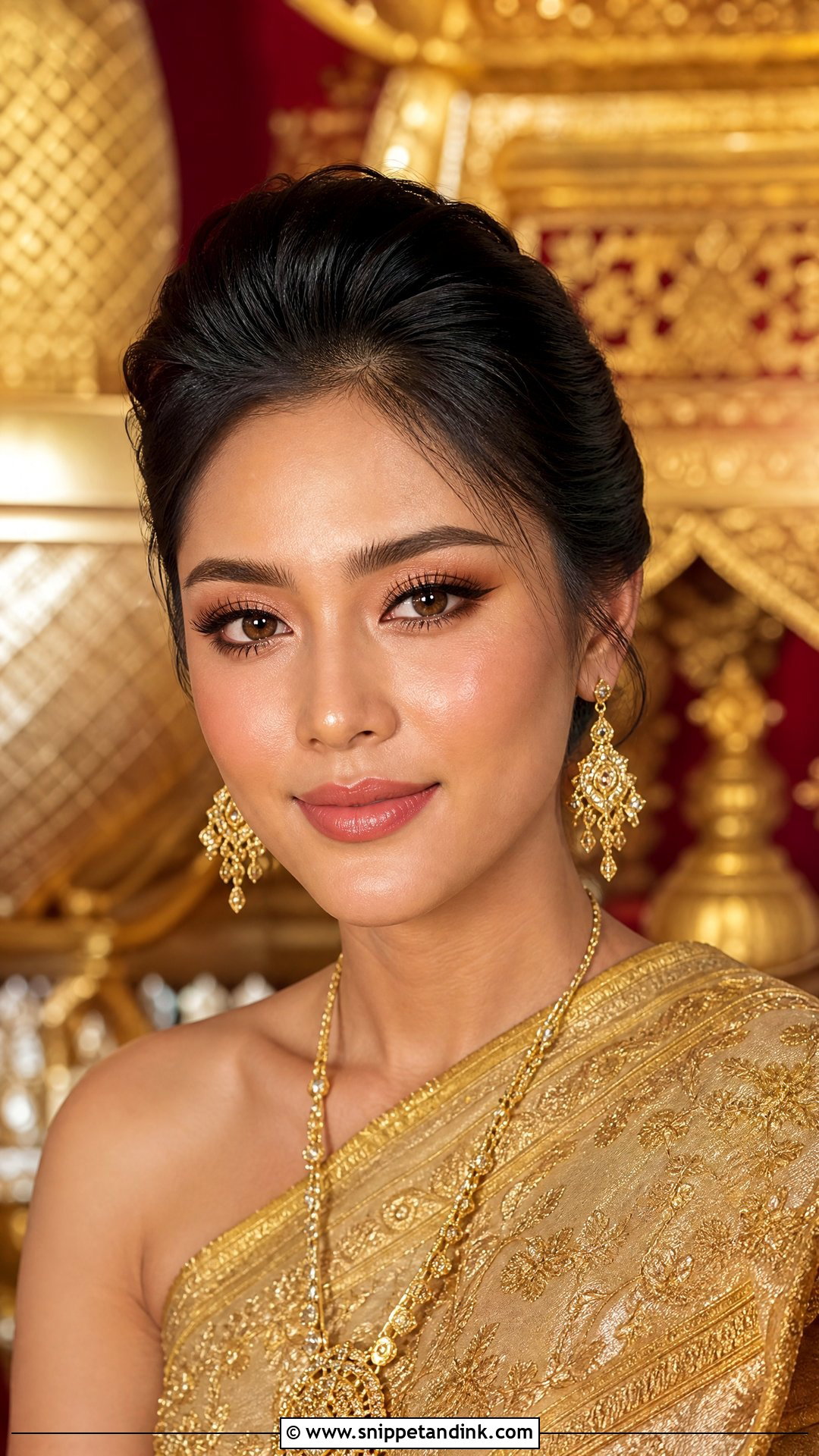 Thai Bridal Makeup With Traditional Dress - Snippet and Ink - 20 Thai Makeup Wedding Ideas