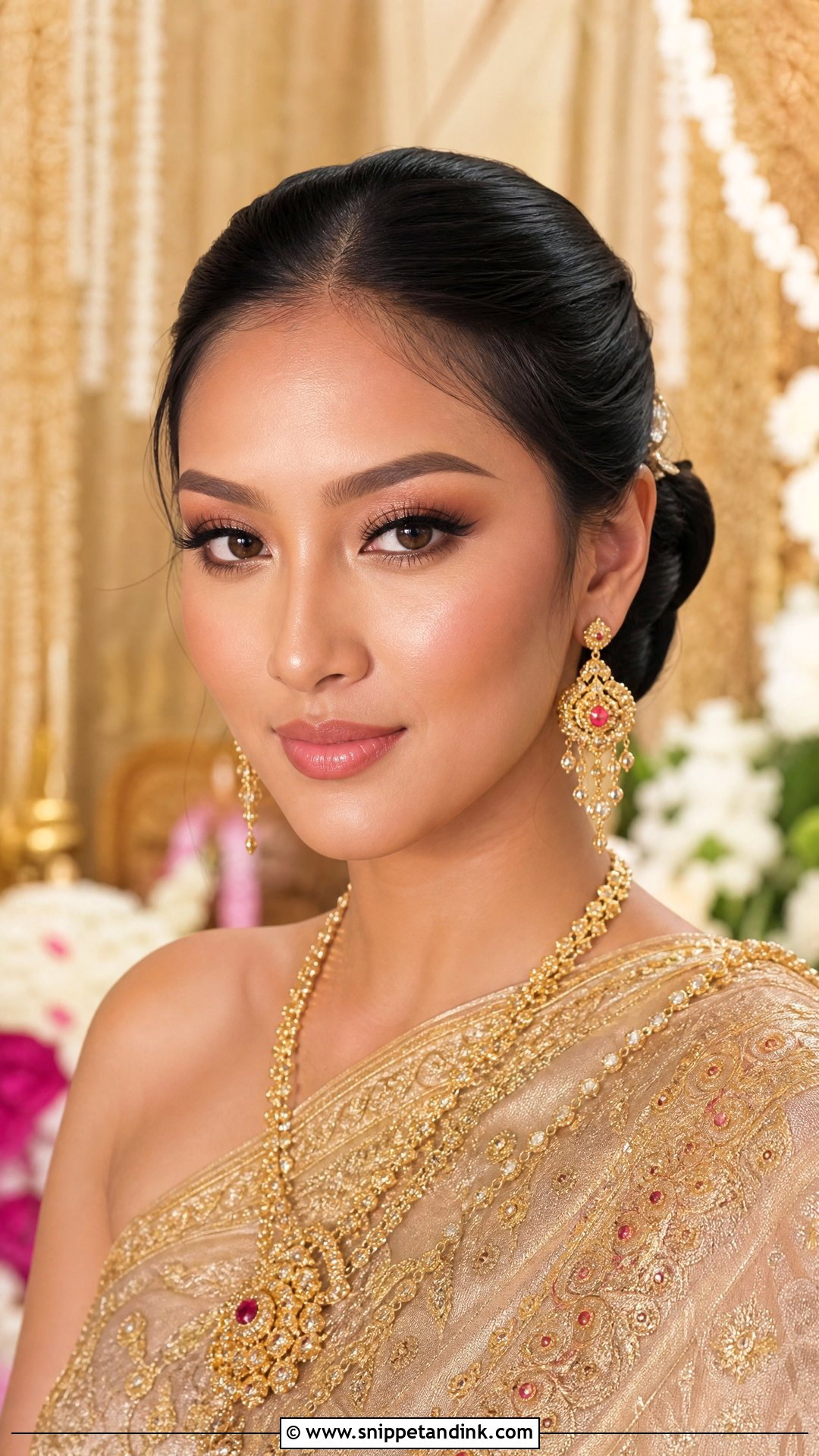 Thai Bridal Makeup With Traditional Thai Dress - Snippet and Ink - 25 Thai Bridal Makeup Ideas