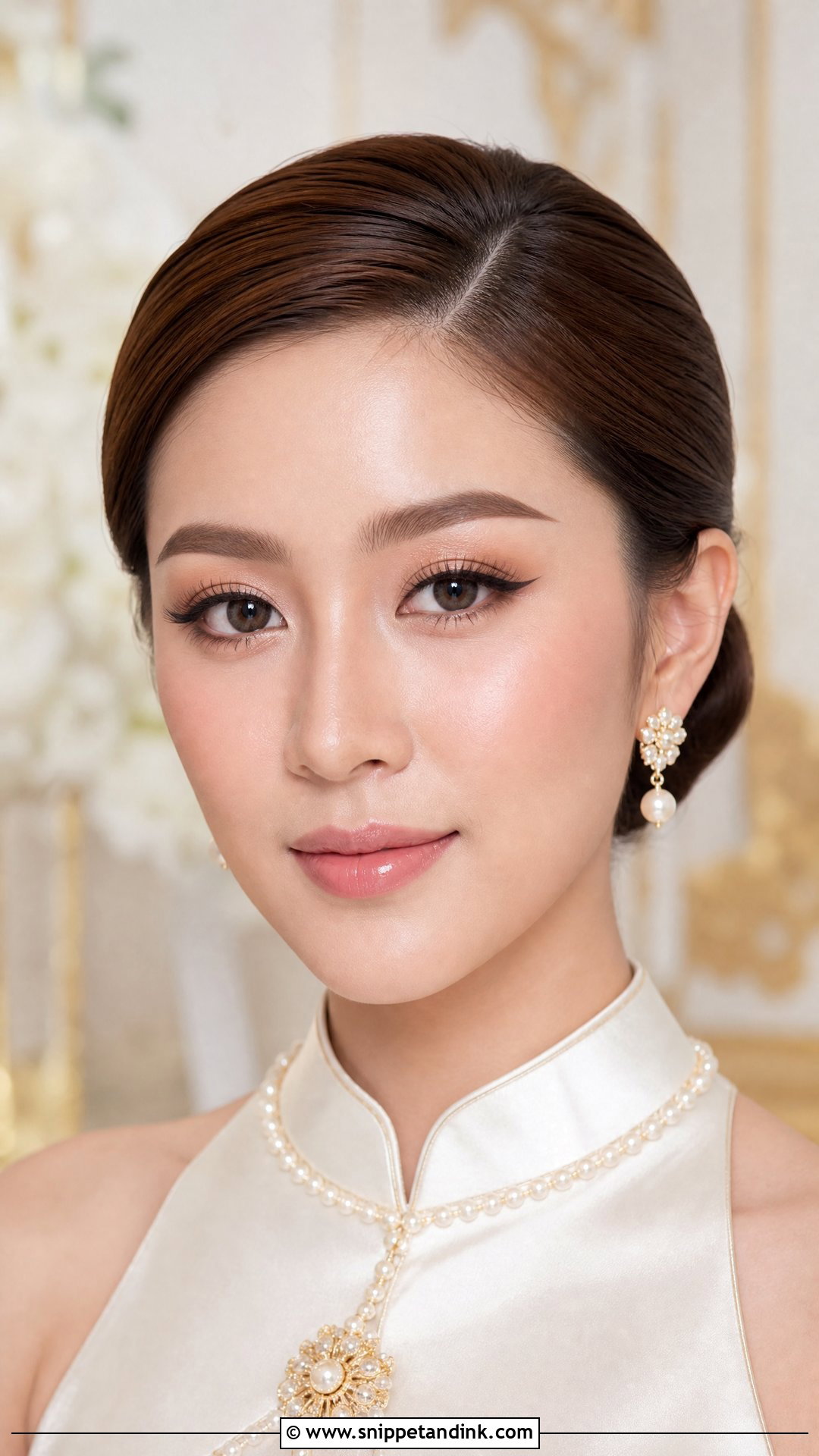 Thai Bridal Makeup With Winged Liner - Snippet and Ink - 20 Thai Makeup Wedding Ideas