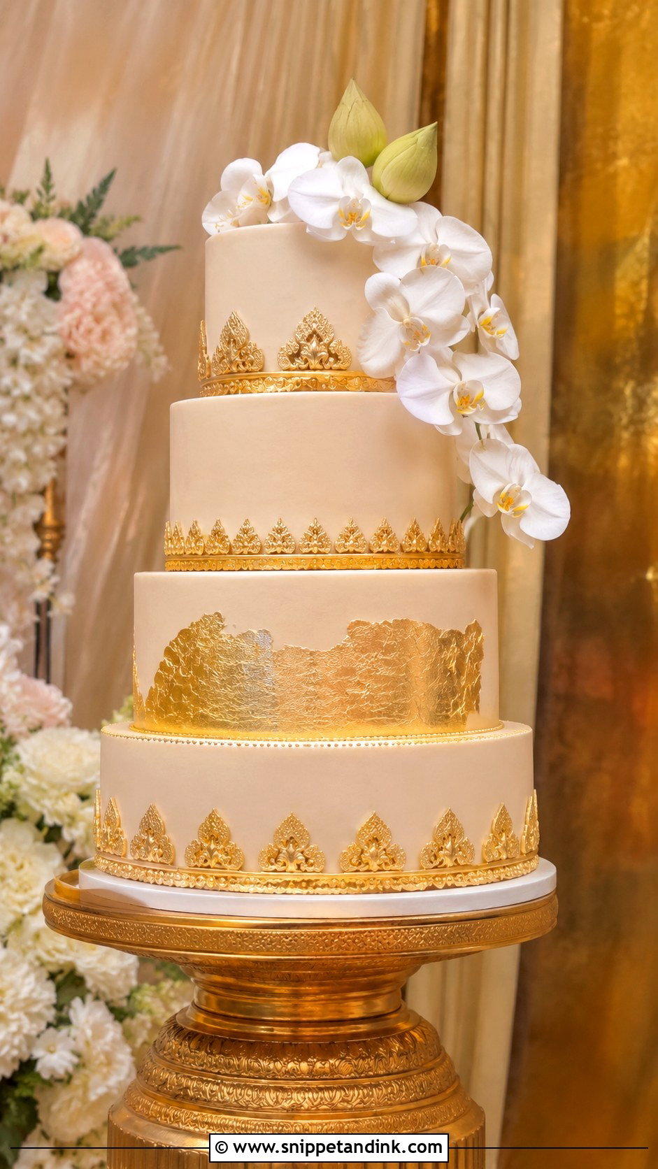Thai Gold Wedding Cake - Snippet and Ink - 20 Thai Wedding Cake Ideas