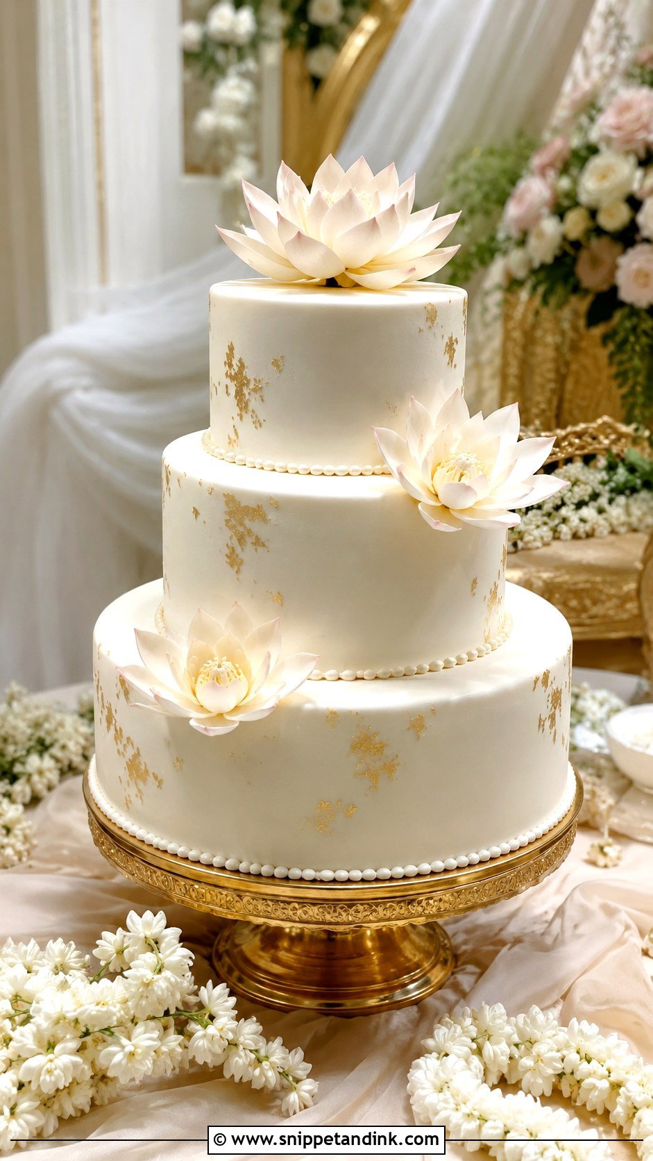 Thai Lotus Wedding Cake - Snippet and Ink - 20 Thai Wedding Cake Ideas