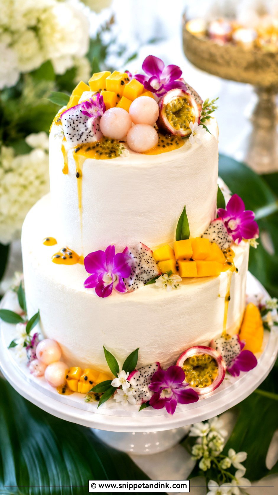 Thai Tropical Fruit Wedding Cake - Snippet and Ink - 20 Thai Wedding Cake Ideas
