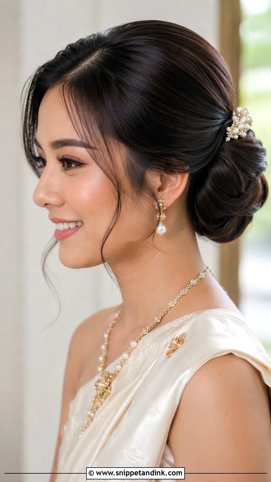 Thai Wedding Chignon - Snippet and Ink - 15 Thai Wedding Hair Ideas