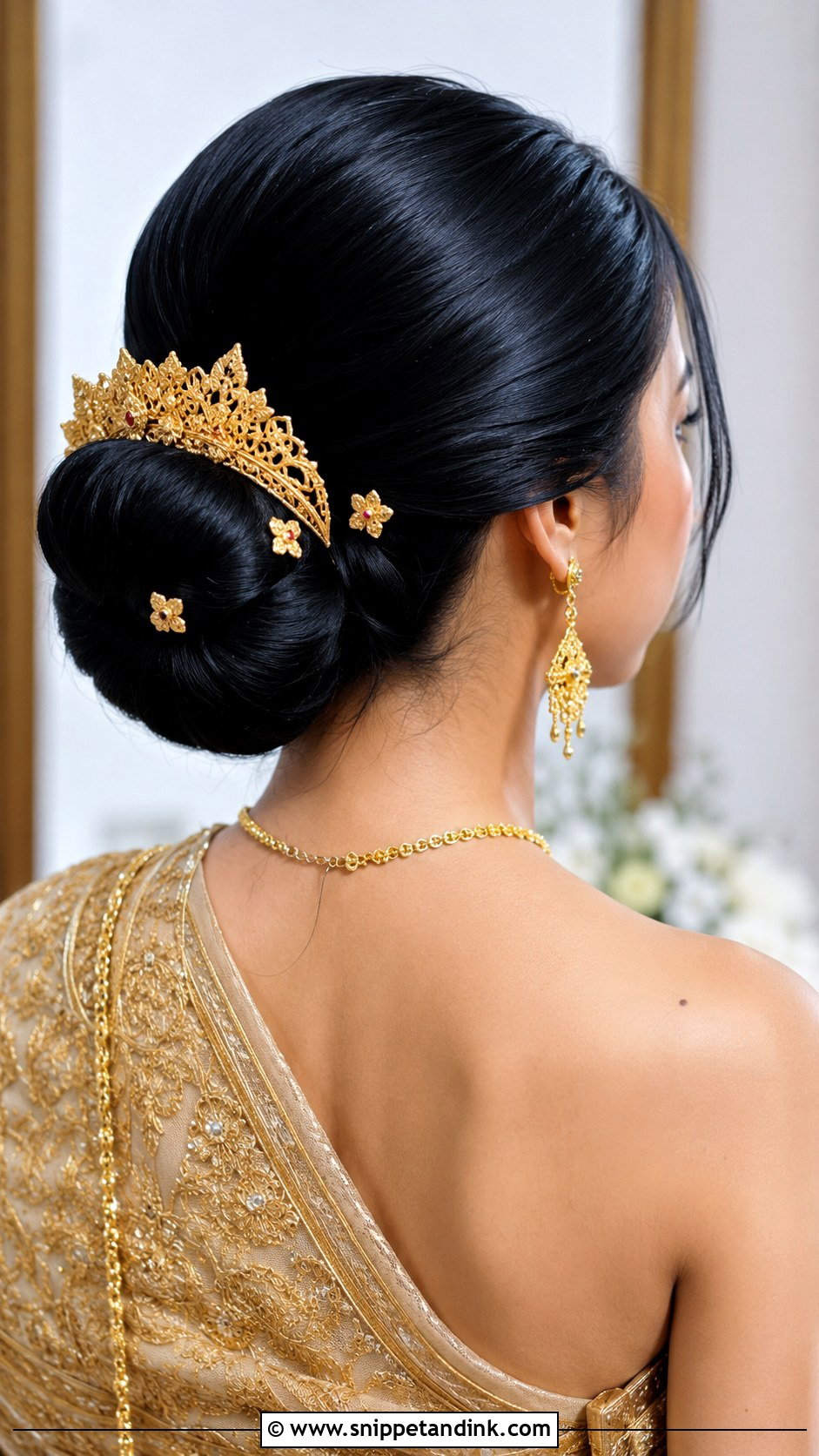 Thai Wedding Hair With Gold Accessories - Snippet and Ink - 15 Thai Wedding Hair Ideas