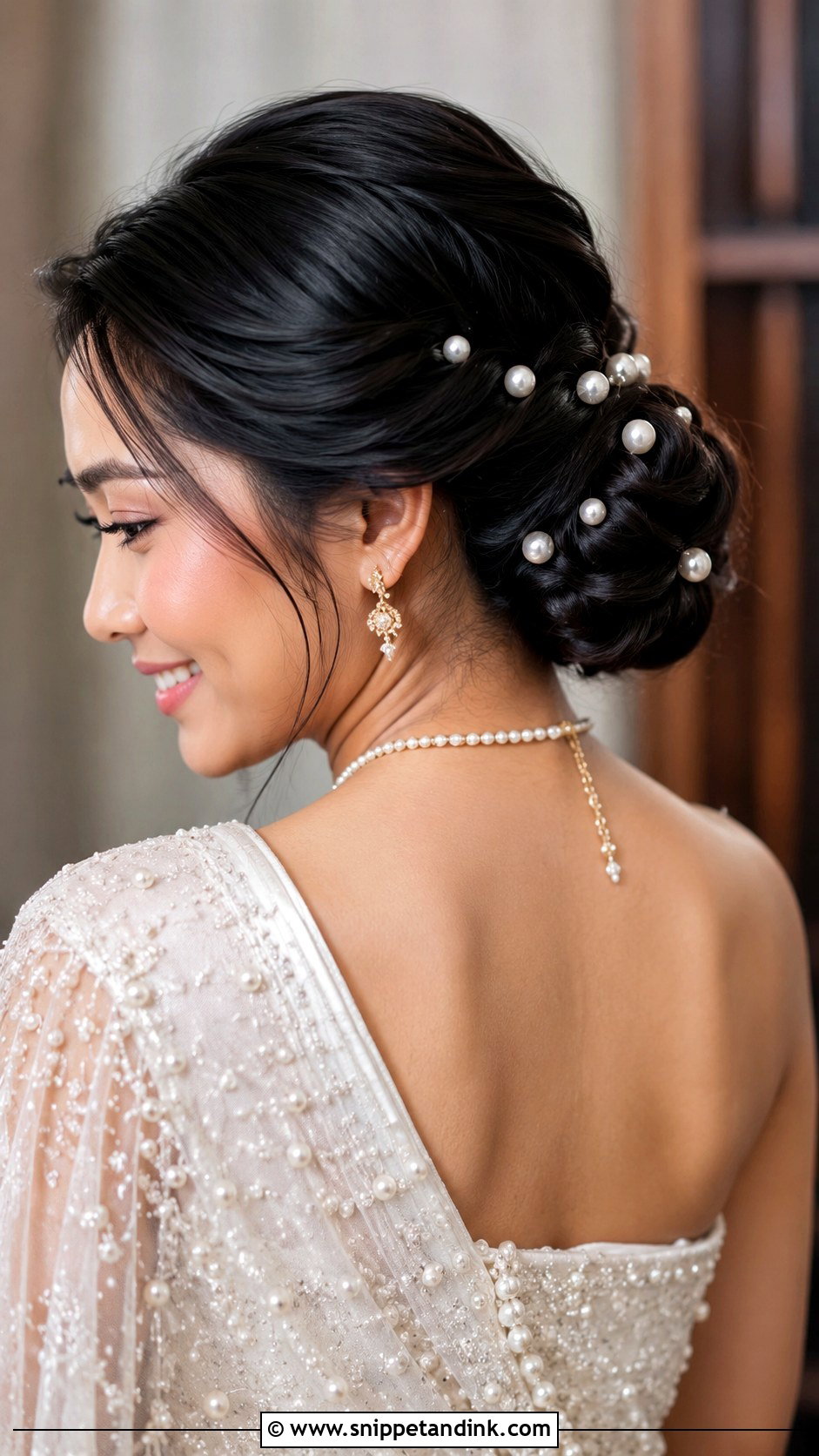 Thai Wedding Hair With Pearl Pins - Snippet and Ink - 15 Thai Wedding Hair Ideas